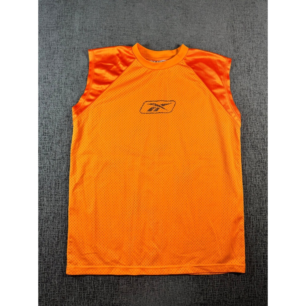 Reebok Boys Orange Mesh Basketball Tank Top Sleeveless Jersey Size‎ M 10/12